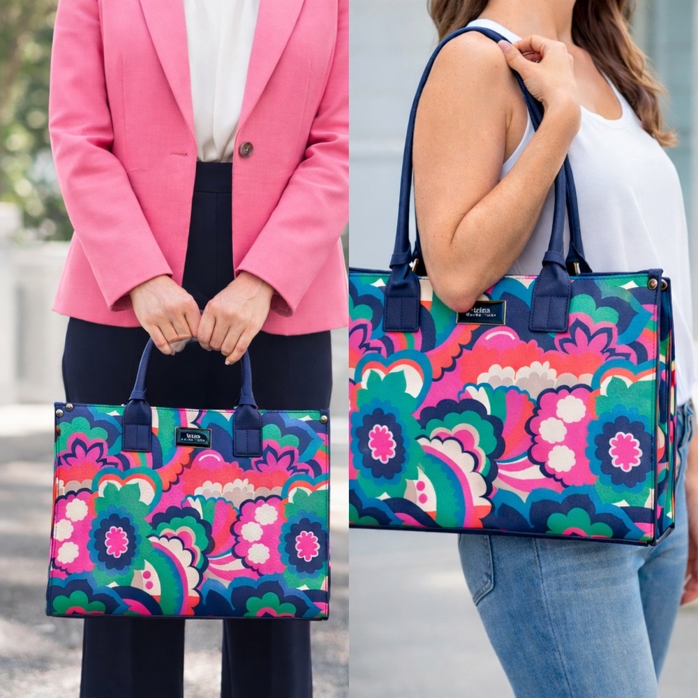 NEW!! Trina Turk Floral Tote with Crossbody Strap